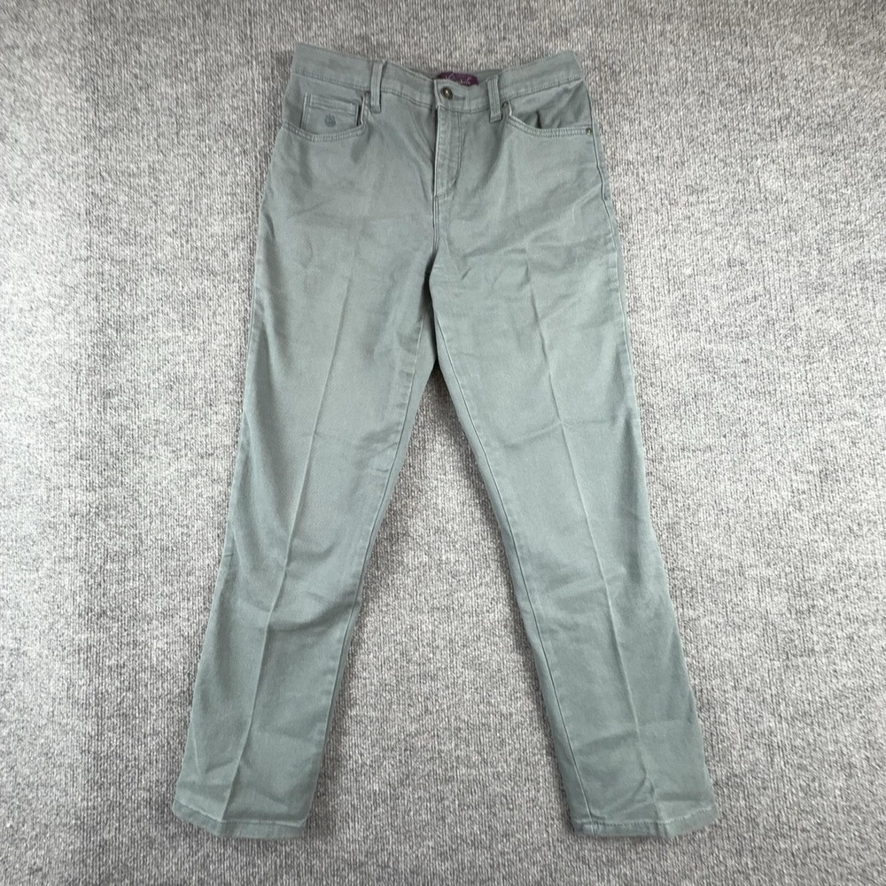 Gloria Vanderbilt Amanda Jeans Womens 8 Short Green High Rise Tapered Denim